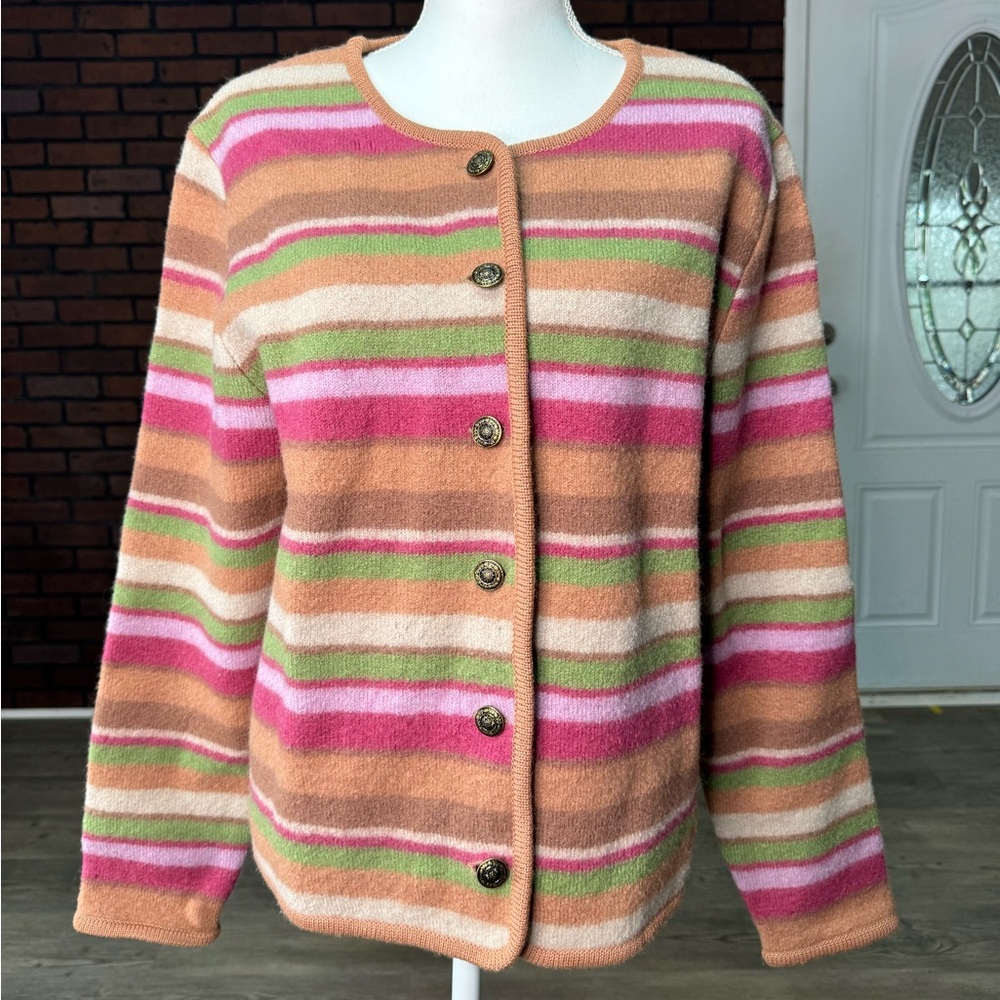 Tally Ho Wool Striped‎ Cardigan